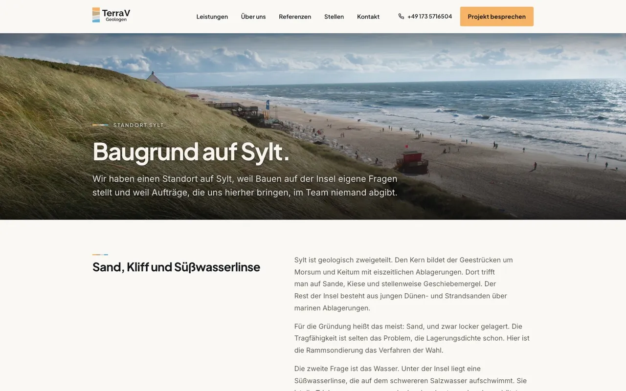 Sylt location page on terrav.de